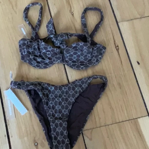 DEVON WINDSOR cocoa bikini set size S NWT - Picture 4 of 7